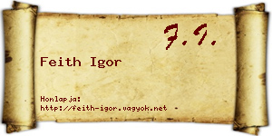 Feith Igor névjegykártya